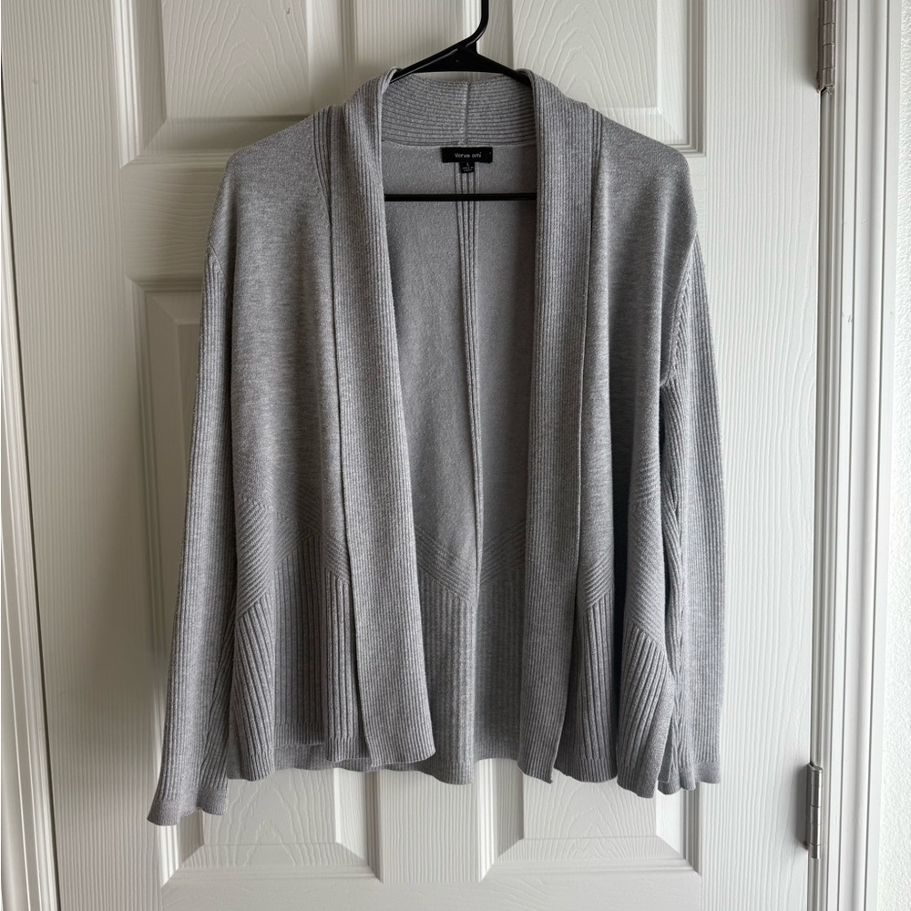 Verve Ami - Gray Knit Open Cardigan